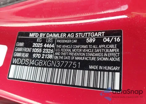 2016 Mercedes-Benz Cla 250 4Matic z USA, uszkodzony, nr VIN WDDSJ4GBXGN377751
